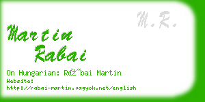 martin rabai business card